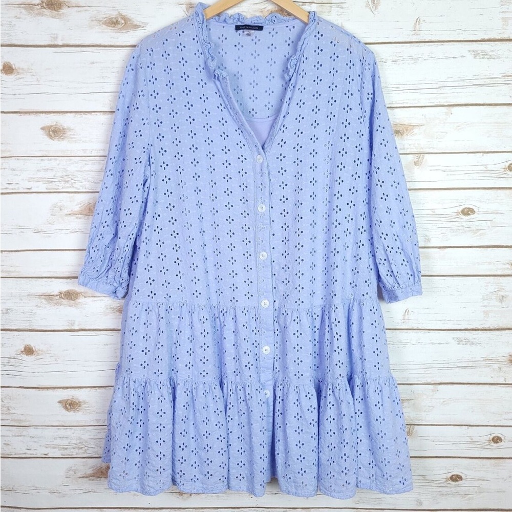 Tommy Hilfiger Essential Daisy Eyelet Dress. Light blue. Size 10. Gently used